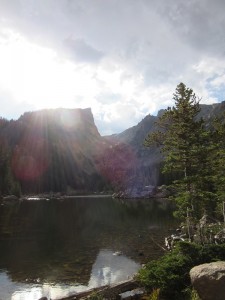 I loved the sun beams shining on Dream Lake.