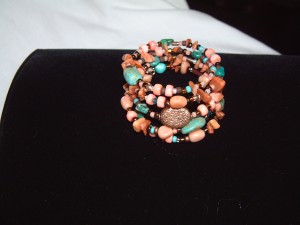 Coral and Turquoise Memory Bracelet