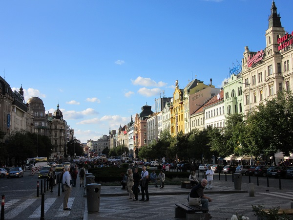 The same view of Wenceslas Square today.