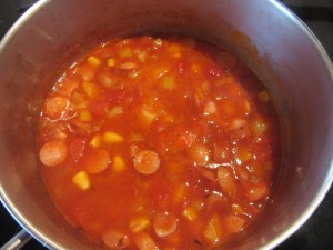 Simmering stew