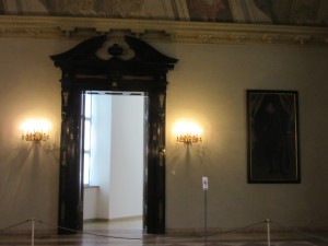 One of 4 doors inlaid with Marble