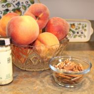 Gingered Peach Pecan Muffins