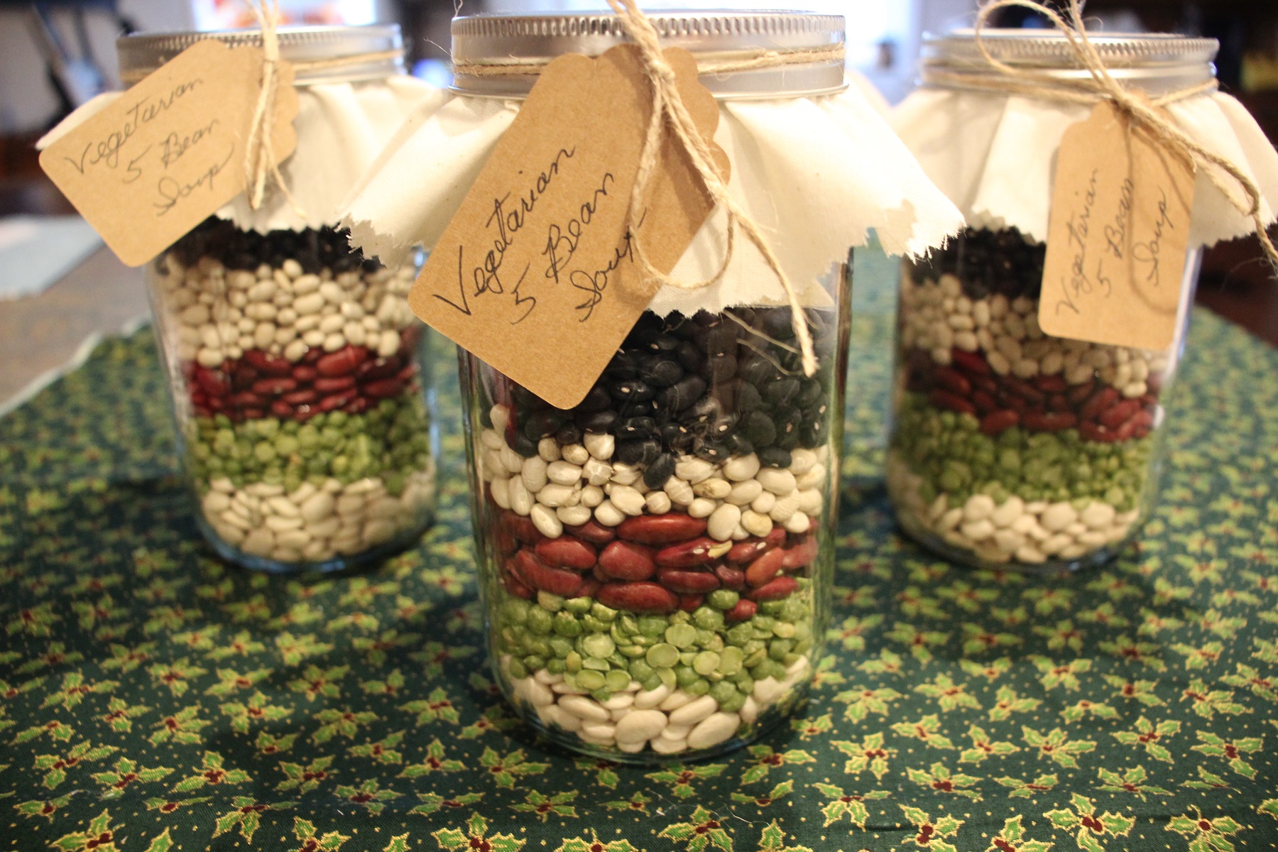 Edible Gift In A Jar: Vegetarian Five Bean Soup Mix - Tried and Tasty